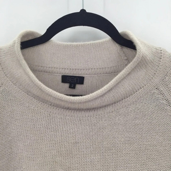 SEN Women’s Fine Merino Wool & Cashmere Sweater Warm Winter Size Medium - Picture 4 of 7